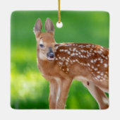 Portret van een Newborn Fawn (witstaarhert) Keramisch Ornament (Achterkant)