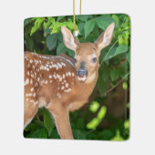 Portret van een Newborn Fawn (witstaarhert) Keramisch Ornament (Links)