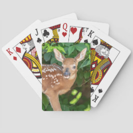 Portret van een Newborn Fawn (witstaarhert) Pokerkaarten