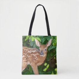Portret van een Newborn Fawn (witstaarhert) Tote Bag