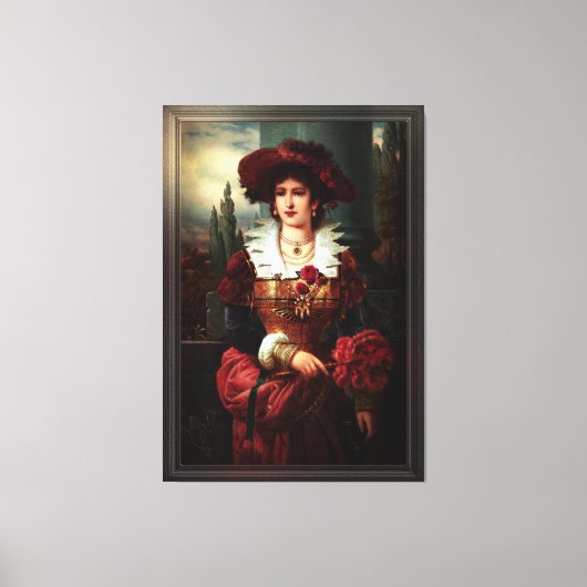 Portret van een Noble Lady door Franz Seraph Russ Canvas Afdruk (Voorkant)