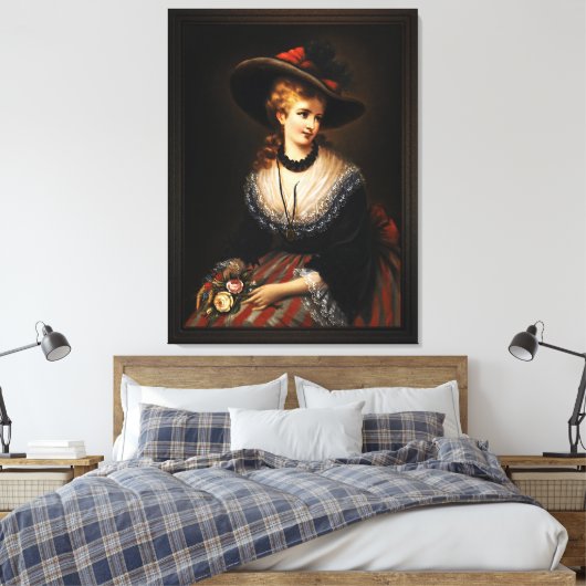 Portret van een Noble-vrouw van Alois Eckhardt Canvas Afdruk (Insitu (Slaapkamer))