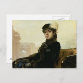 Portret van een onbekende vrouw, 1883 briefkaart (Voorkant / Achterkant)