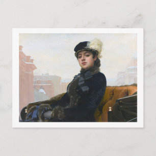 Portret van een onbekende vrouw, Ivan Kramskoi Briefkaart