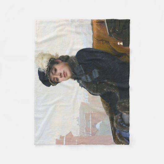 Portret van een onbekende vrouw, Ivan Kramskoi Fleece Deken (Voorkant)
