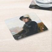 Portret van een onbekende vrouw, Ivan Kramskoi Kartonnen Onderzetters (Schuin)