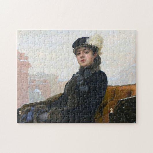 Portret van een onbekende vrouw, Ivan Kramskoi Legpuzzel (Horizontaal)