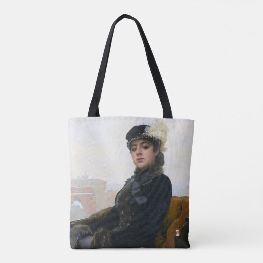 Portret van een onbekende vrouw, Ivan Kramskoi Tote Bag (Achterkant)