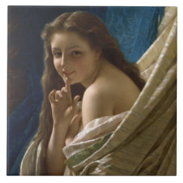 Portret van een ondeugende jonge vrouw tegeltje