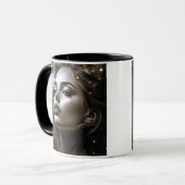 Portret van een ontvlammende vrouw. mok (Voorkant links)