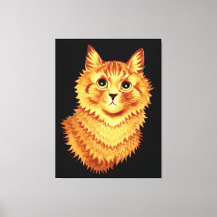 Portret van een oranje kat door Louis Wain Canvas Afdruk