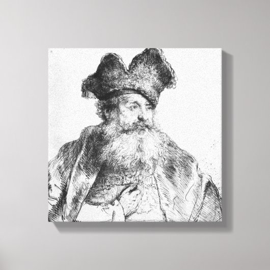 Portret van een oud man canvas afdruk (Voorkant)