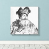 Portret van een oud man canvas afdruk (Insitu (Houten vloer))