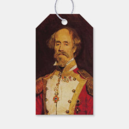 Portret van een oude Europese militaire generaal Cadeaulabel
