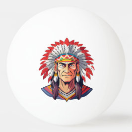 Portret van een oude inheemse Amerikaanse Chief Pingpongbal