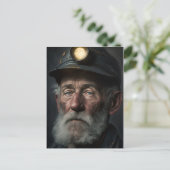 Portret van een oude kolenmijnbouwer in de 19e eeu briefkaart (Staand voorkant)