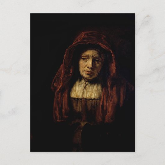 Portret van een oude vrouw briefkaart (Voorkant)