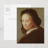 Portret van een oude vrouw, c.1600-1700 briefkaart (Voorkant / Achterkant)