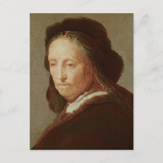 Portret van een oude vrouw, c.1600-1700 briefkaart (Voorkant)