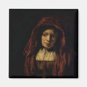 Portret van een oude vrouw magneet