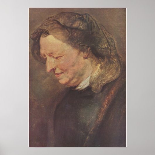 Portret van een oude vrouw poster (Voorkant)
