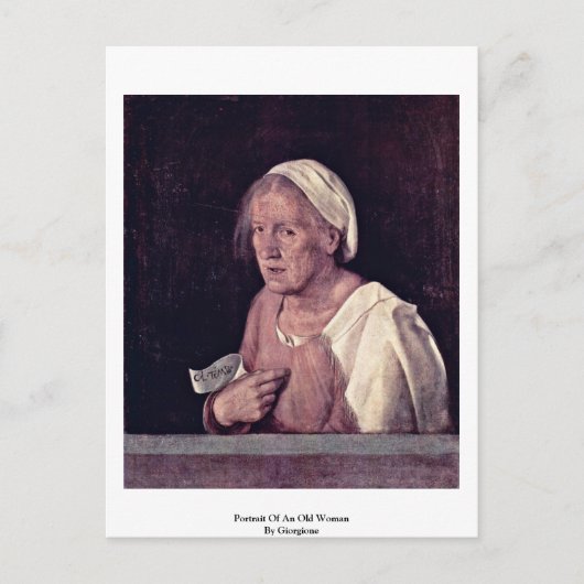 Portret van een oude vrouw van Giorgione Briefkaart (Voorkant)