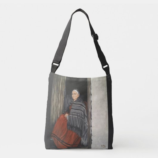 "Portret van een oude Welsh Woman" Crossbody Tas (Voorkant)