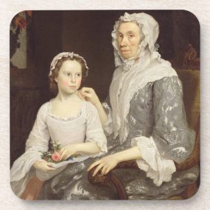 Portret van een oudere dame en een jong meisje (ol drankjes onderzetter