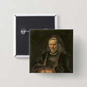 Portret van een oudere vrouw, c. 1650 vierkante button 5,1 cm (Voorkant /achterkant)