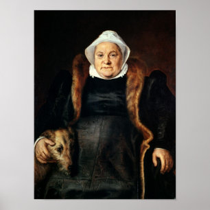 Portret van een oudere vrouw poster