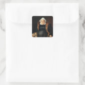 Portret van een oudere vrouw vierkante sticker (Tas)