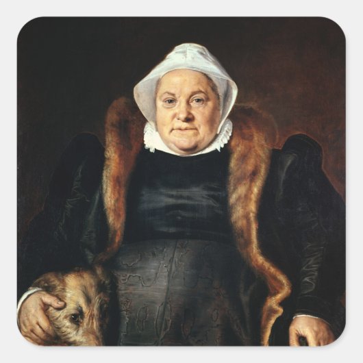 Portret van een oudere vrouw vierkante sticker (Voorkant)