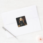 Portret van een oudere vrouw vierkante sticker (Envelop)
