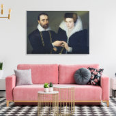 Portret van een paar canvas afdruk (Insitu (Woonkamer))