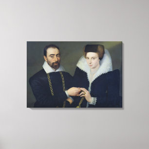 Portret van een paar canvas afdruk