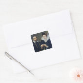 Portret van een paar vierkante sticker (Envelop)