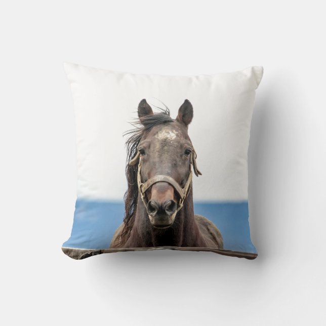 Portret van een paard kussen (Voorkant)