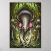 Portret van een paddenstoel buitenaards | AI Art P Poster (Voorkant)