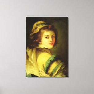 Portret van een pagina, 1762-70 (olie op canvas) canvas afdruk