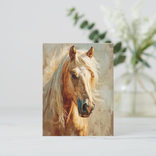 Portret van een Palomino Paard Briefkaart (Staand voorkant)