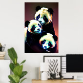 Portret van een Panda familie | AI Art Poster (Thuiskantoor)