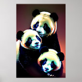 Portret van een Panda familie | AI Art Poster (Voorkant)