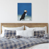 Portret van een papegaaiduiker canvas afdruk (Insitu (Slaapkamer))