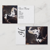 Portret van een Piebald Monogram Visitekaartje (Voorkant / Achterkant)