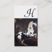 Portret van een Piebald Monogram Visitekaartje (Achterkant)