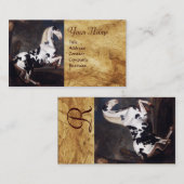 Portret van een Piebald, Parchment Monogram Visitekaartje (Voorkant / Achterkant)