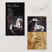 Portret van een Piebald, Parchment Monogram Visitekaartje (Voorkant / Achterkant)