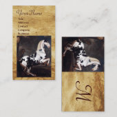 Portret van een Piebald, Parchment Monogram Visitekaartje (Voorkant / Achterkant)