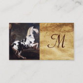 Portret van een Piebald, Parchment Monogram Visitekaartje (Achterkant)