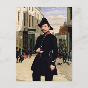 Portret van een politieagent in Douai in 1848 Briefkaart